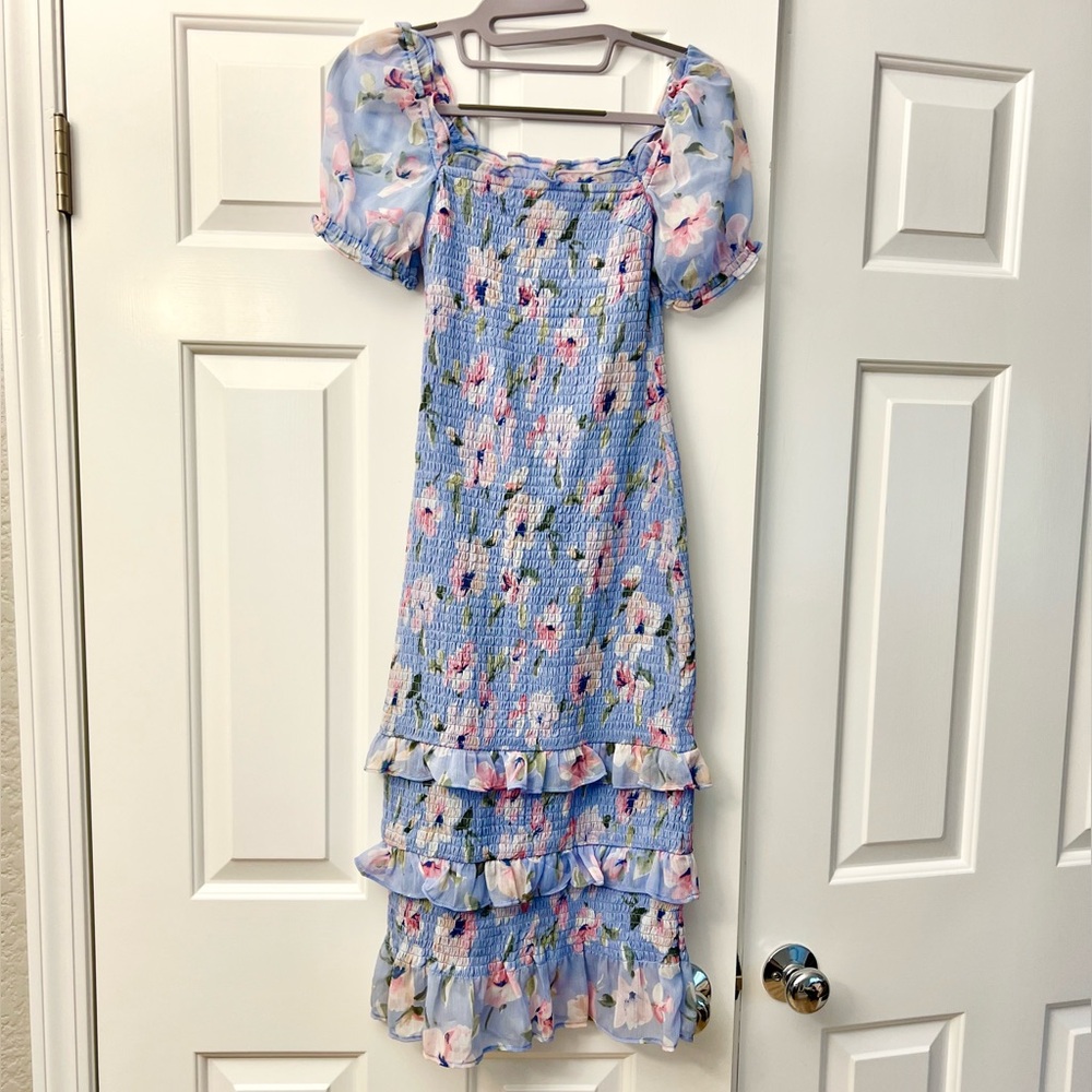 Abercrombie & Fitch Ruched Floral Dress